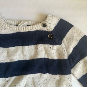H&M Navy and Cream Striped Kids Sweater
